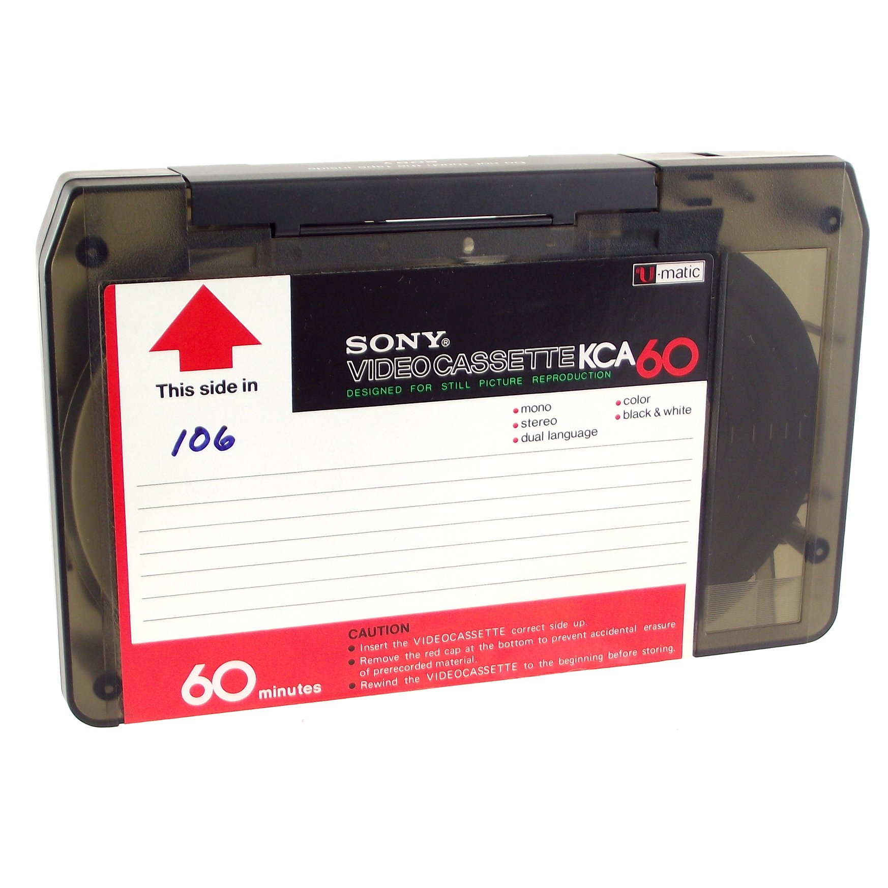 Cassette U-matic Sony KCA-60 vue de face