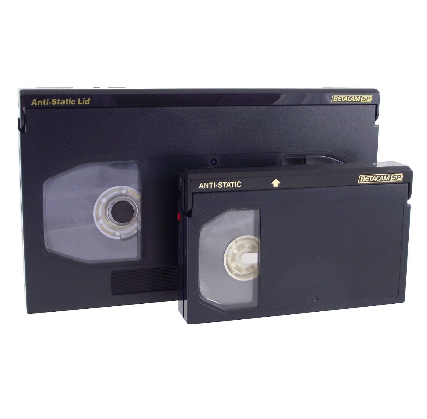 Cassettes Betacam SP grand boîtier L et petit boîtier S vues de face