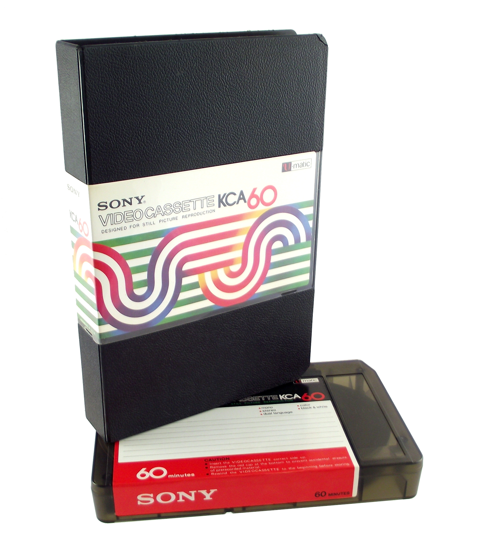 Cassette U-matic avec son boîtier rigide d'origine